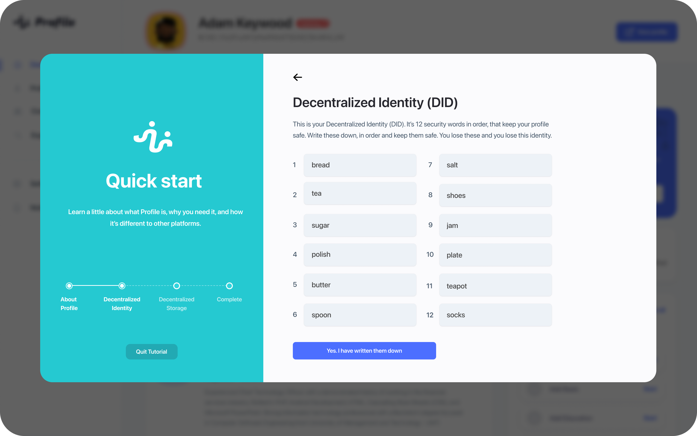 Complete profile перевод